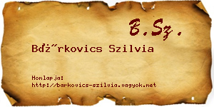 Bárkovics Szilvia névjegykártya